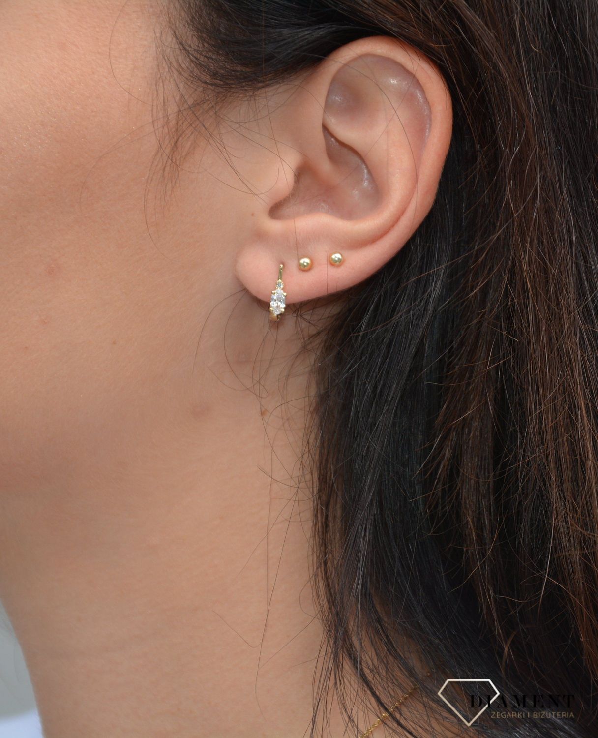 Złote kolczyki dla dziewczynki  z cyrkoniami owalnymi 333.jpg